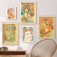 Alphonse Mucha Les Sasides Goddess Wall Art พิมพ์โปสเตอร์-Nordic Vintage ภาพวาดผ้าใบภาพนามธรรมสำหรับห้องนั่งเล่นตกแต่งบ้าน