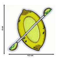 JPatch - เรือ ไม้พาย มะนาว เลม่อน สีเหลือง สดใส ตัวรีดติดเสื้อ อาร์มรีด อาร์มปัก มีกาวในตัว การ์ตูนสุดน่ารัก งาน DIY Embroidered Iron/Sew on Patches