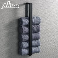 Bathroom Towel Holder 20/30/40/50cm Towel Bar Black Towel Rail Wall-Mounted 304Stainless Steel Self-adhesive Towel Ring Hardware