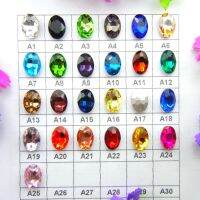 Glass Crystal 4x6 6x8 8x10 10x14 13x18 18x25 20x30mm nice colors mix Oval shape glue on rhinestone beads ornament handicraft diy