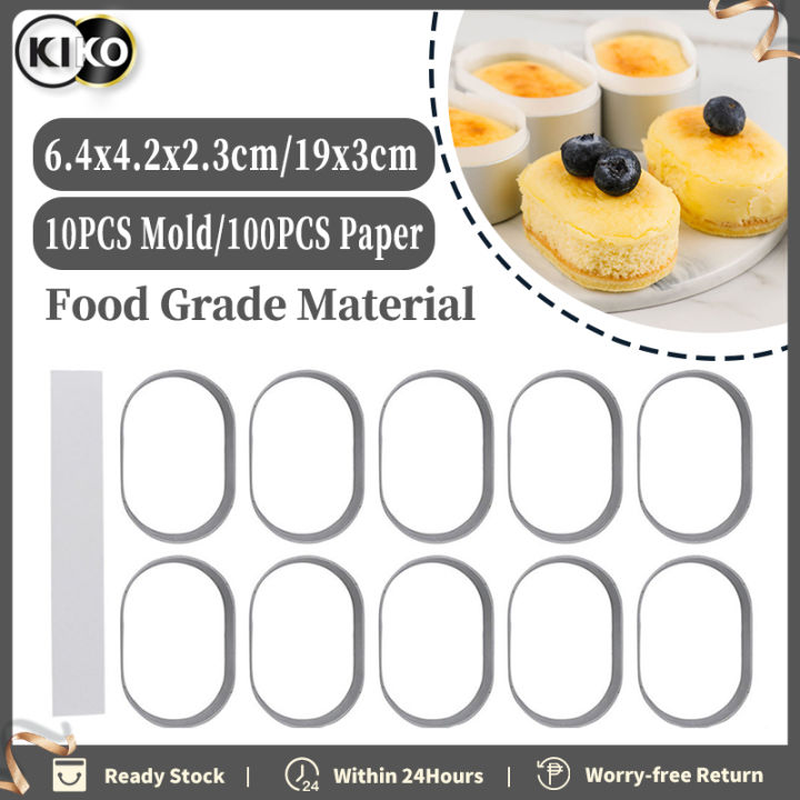10Pcs Cake Mold Baking Pan Oval Baking Mold Cheese Cake Baking Pan
