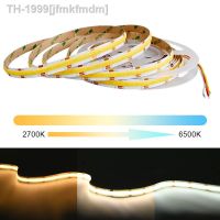 ✇✒◙ jfmkfmdm Fita de COB 608 LEDs/m Led FOB Flexível Alta Densidade Regulável 2700K a 6500K Iluminação Mutável DC12V 24V