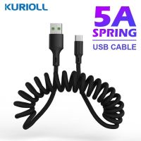 KURIOLL 1.5m 5A Super Charge Type C Cable for Xiaomi Poco Turbo Fast Charging USB C Cable Micro USB Data Cord Spring Cables