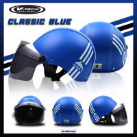 หมวกกันน็อค ครึ่งใบ V-TECH Helmet รุ่น Classic แถมฟรี แผ่นบังลมนิรภัย PC (สำหรับผู้ใหญ่)