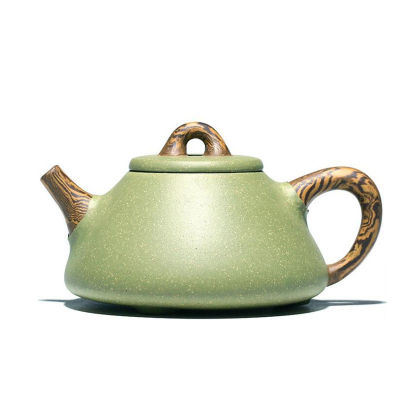 250มิลลิลิตร Yixing กาน้ำชาดินเหนียวสีม่วงศิลปินที่มีชื่อเสียงที่ทำด้วยมือหินตักหม้อชาดิบแร่ถั่วทรายสีเขียวกาต้มน้ำจีน Zisha ชุดน้ำชา