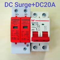 DC Circuit Breaker LW 20A + DC Surge Protector SUNNOM SPD DC (เบรกเกอร์ DC 20 แอมป์+กันฟ้า) ใช้กับงานโซล่าเซลล์ พร้อมส่ง