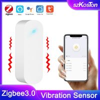 Tuya Zigbee Smart Vibration Sensor Door Window Break Burglar  Detection Alarm Smart Home Security Protection Work with Gateway Household Security Syst