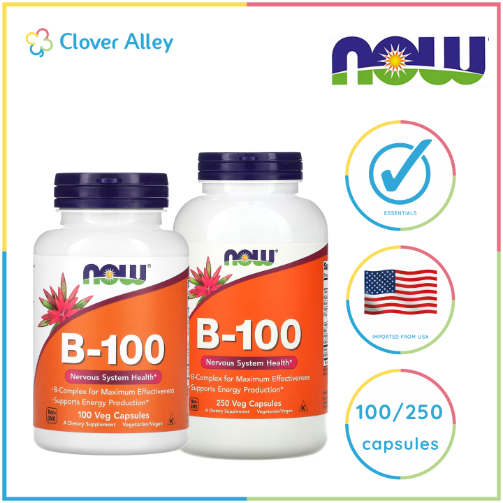 NOW Foods, B-100, B Complex, 100/250 Veggie Capsules | Lazada PH