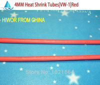 10meters/lot 4MM Red Heat Shrink Tubes Shrinkable Tubing Insulation Sleeving