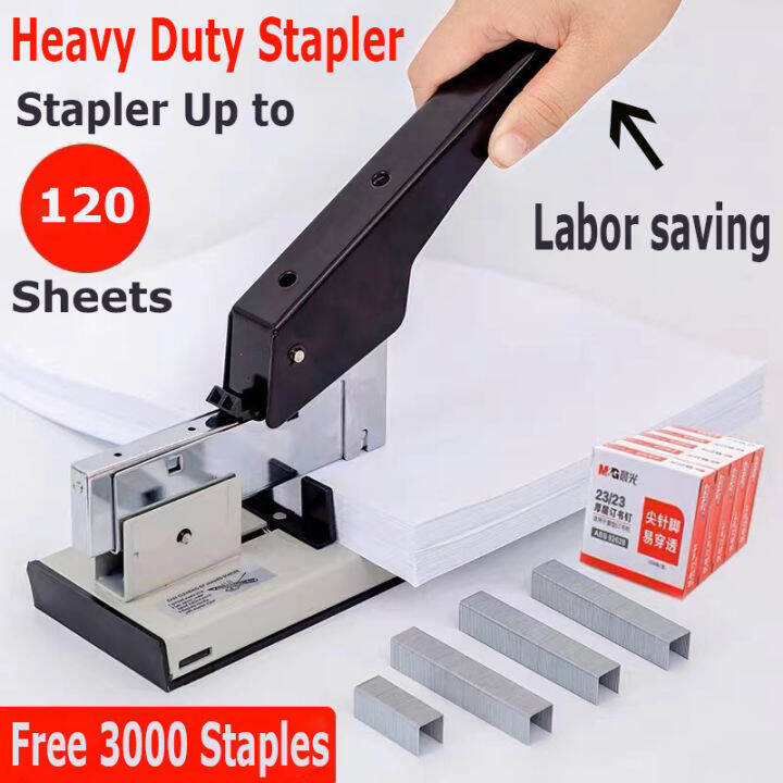 3000 Staples Huapuda Heavy Duty Stapler Up to 120 Sheets Capacity Long