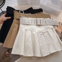 High Waist Pleated Half Skirt Female 2023 Summer New Student Pink Everything Matching Slimming Anti-go Short Skirt