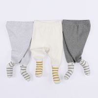 Baby footed pants newborn baby girl boy leggings long trousers 0-6-12months kid lycry cotton sleepwear trousers pyjamas pants