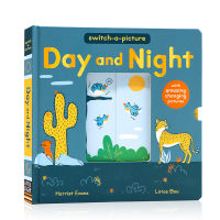 English original picture book day and night switch-a-picture day and night mechanism operation book push-pull mechanism conversion picture game book childrens English Enlightenment parent-child early education cognitive toy book