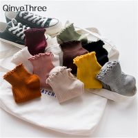 （A Beautiful） FashionRuffles Soft Cotton Women Socks HighSpringCute SweetGirlLovely Frilled Sock Lolita