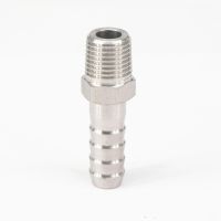 【The-Best】 NRCLHR Technologies Barb I/D 10มม. X 1/4 "Bspt เกลียวตัวผู้304ข้อต่อสแตนเลสสตีลฟิตเนสเชื่อมต่อสำหรับการใช้แก๊สน้ำ