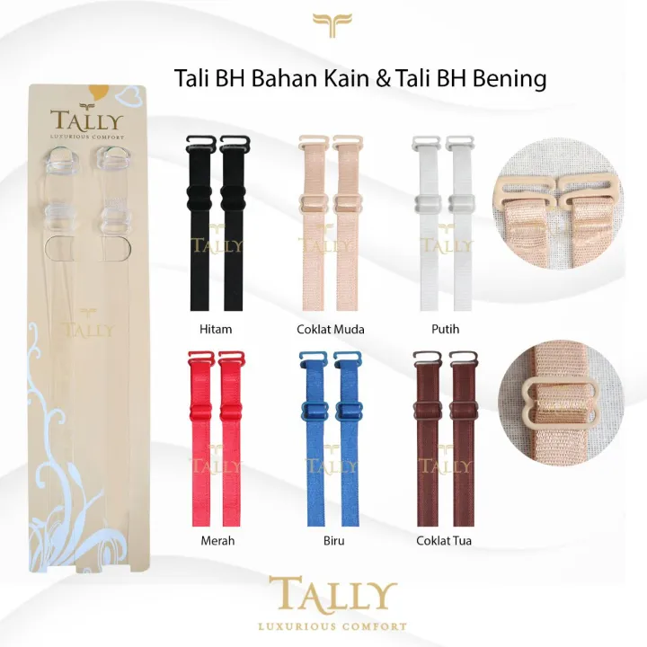 Tali Bra Tally Bahan Kain Dan Plastik/tali Bra Transparan Dan Kain/tali ...