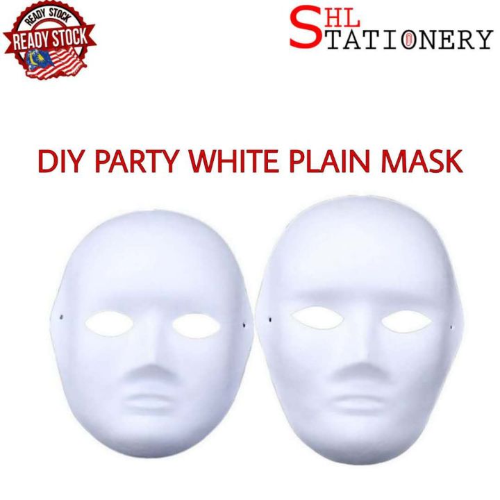 Blank Paper Masks Decorate, White Halloween Mask Blank