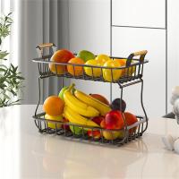 Detachable 2-Tier Fruit Basket Vegetable Shelf Waterproof And Rustproof Portable Kitchen Storage Durable Rack Household