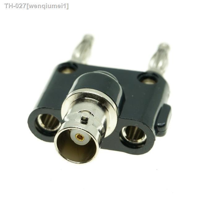 bnc-to-two-dual-4mm-banana-male-female-jack-coaxial-connector-rf-adapter
