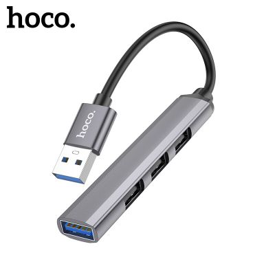 Hoco USB อะลูมิเนียมอัลลอยต่อจาก USB3.0ถึง2.0ฮับอะแดปเตอร์4ตัวแยกพอร์ตสำหรับ Lenovo HUAWEI Xiaomi PC อุปกรณ์คอมพิวเตอร์ Feona