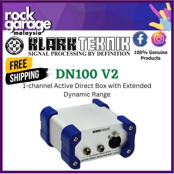 Klark Teknik DN100 V2 1channel Active Direct Box with Extended Dynamic