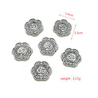 60pcs Om Yoga logo pattern coin shape perforated connector spacer for jewelry making DIY handmade bracelet necklace accessories