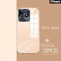 (2ชิ้น) เคส C51 Realme C53เคสโทรศัพท์โปร่งใสใส,เคสใสป้องกันการเกิดออกซิเดชันเคสใสสำหรับ Realme C51 C53ฝาครอบโทรศัพท์ TPU ซิลิโคน