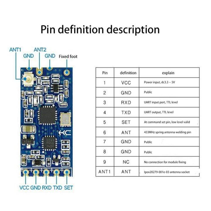 12-433mhz-si4463-wireless-serial-port-module-1000m-replace-bluetooth-hc12-4-pcs