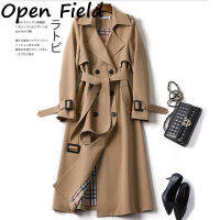 Field Women เสื้อแจ็คเก็ตขนาดใหญ่แฟชั่น Single-Breasted Slim Fit Trench Coat Simple สีทึบ Windbreaker Outwear