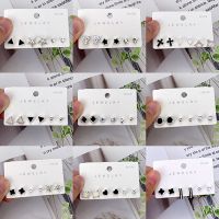 INS Korean Style Silver Plated Stud Earrings Women 39;s Refined And Simple Suit Fashion Inlaid Zirconium Love