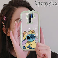 เคส Chenyyyka สำหรับ Xiaomi MI Redmi 9 Prime Poco M2ตะเข็บหมวกเสือเคสโบว์ปมรูปสัตว์ประหลาดตัวเล็กๆเคสนิ่มป้องกันการขัดถูเคสโทรศัพท์โปร่งใสฝาครอบป้องกันเลนส์กล้องถ่ายรูปซิลิกาเจล TPU