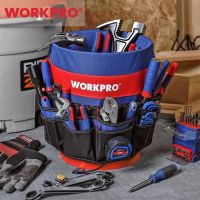 WORKPRO Tool Bag with 51 Pockets Fits to 3.5-5 Gallon Bucket Tool Belt Tool Organizer (Tools amp;Bucket Excluded)