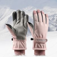 （ At）ถุงมือผู้หญิง39; S ฤดูหนาวหน้าจอสัมผัสถุงมือสกีกลางแจ้งกันน้ำ Windproof อบอุ่นขี่เต็มนิ้วบวกกำมะหยี่ภูเขา