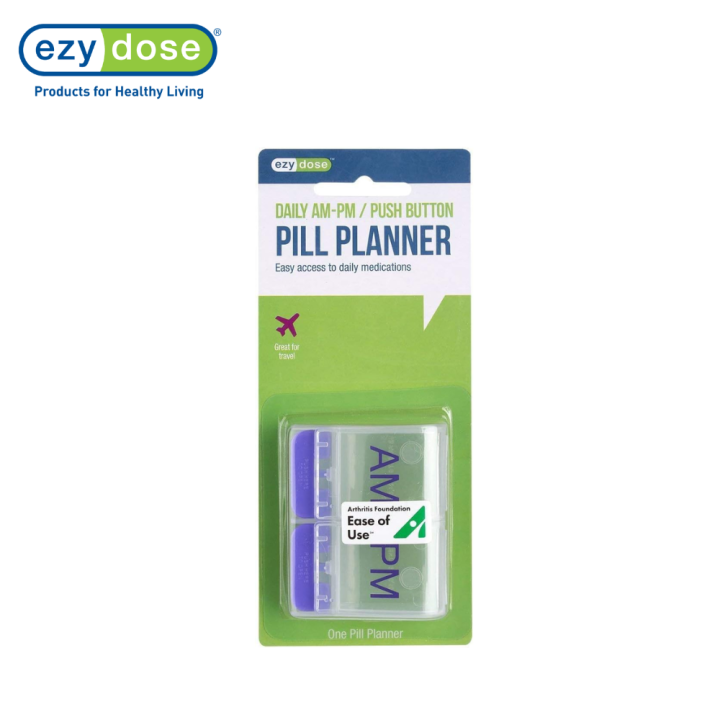 Ezy ตลับใส่วิตามิน Dose Push Button 1 Day Am/Pm Pill Reminder # 67579