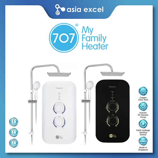 707 KINGSTON BLACK/WHITE INSTANT HEATER WITH RAINSHOWER SET AND DC BOOSTER  PUMP | Lazada Singapore