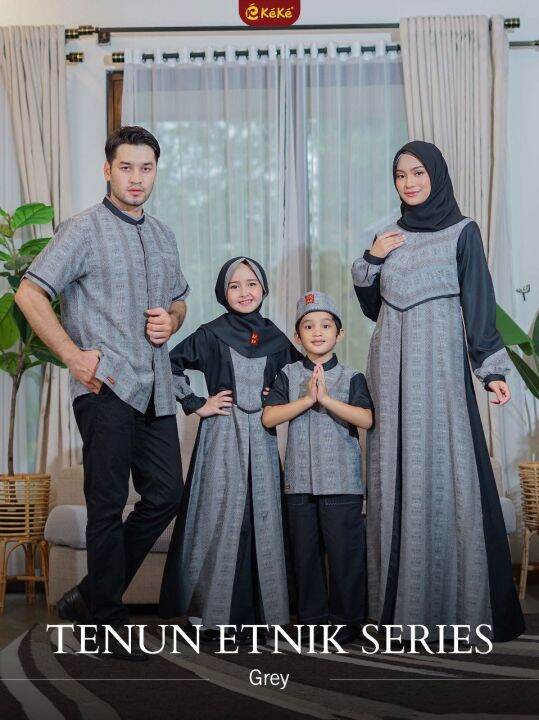 Sarimbit Keke Tenun Etnik Series Grey (Abu) | Sarimbit Keke Terbaru