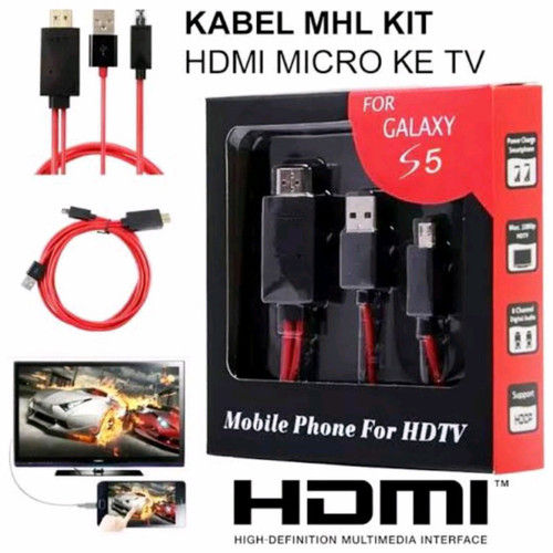 Kabel MHL HDTV 11 pin micro usb Kabel dari Hp ke Tv Kabel HDMI