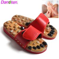 ❦☈ Relaxally Acupressure Slippers Foot Massage with Natural Stone Therapeutic Reflexology Sandals Foot Acupoint Massager