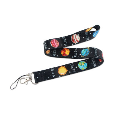 12Pcs Starry Sky Space Galaxy Neck Strap Lanyard For Key Chain ID Card Badge Holder Keycord Mobile Phone Rope Accessories