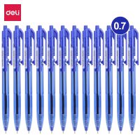 DELI ปากกาลูกลื่นชุดงานเลี้ยง0.7มม. ปากกาเขียนลื่น12ชิ้น/กล่องหมึกความหนืดต่ำเครื่องเขียนสำนักงานปากกา