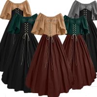 Chemise Corset Dress Renaissance Costume Fairy Elf Costume Halloween Women Medieval Gown Robe Puff Sleeves Elven For Adult 5XL