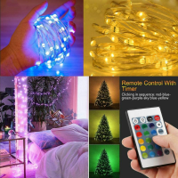 Remote Control Fairy Led String Lights 16 Colors USB 5V 5m10m20m Christmas Garland Outdoor Light for Wedding Xmas Party Decor