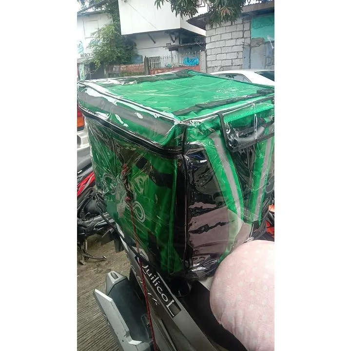 PLASTIC RAIN COVER delivery insulated thermal bag Grabb toktok food panda  LALAMOVE HAPPYMOVE FOODPA motor shock cover led