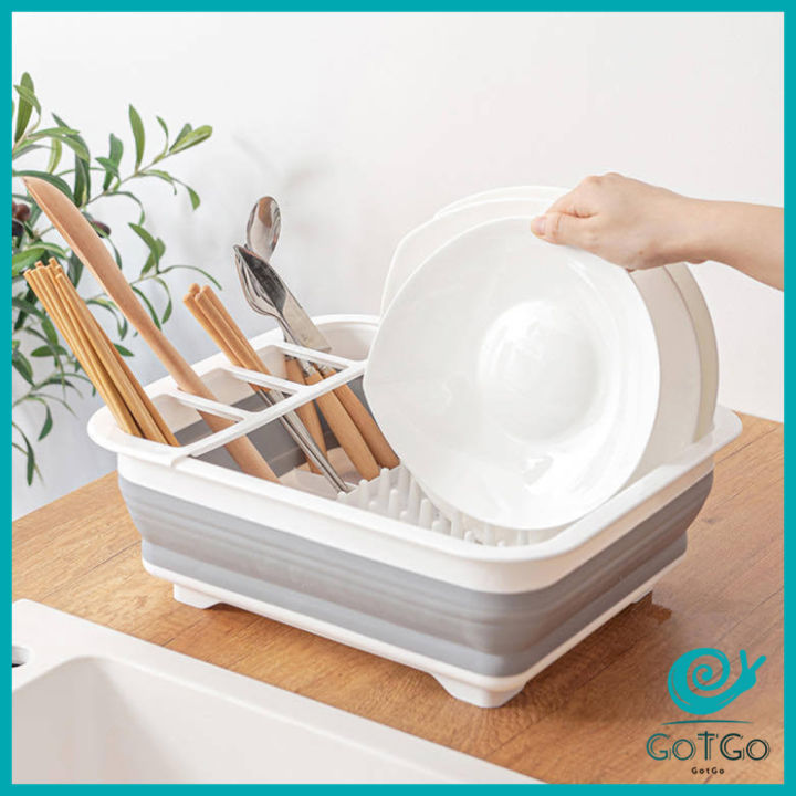 gotgo-ถาดคว่ำจาน-ชาม-แบบพับเก็บได้-ใช้งานสะดวก-ที่คว่ำจานอเนกประสงค์-folding-dish-rack-มีสินค้าพร้อมส่ง