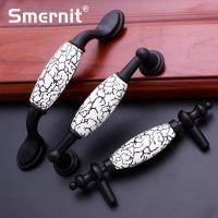 Matte Black Door Handle Country Style Crack Doors Knob Drawer Pulls Kitchen Cabinet Knobs and Handles Furniture Handles Fittings Door Hardware Locks