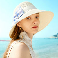 Summer New Bucket Hats For Women Foldable Sunscreen Anti-UV Outing Holiday Cool Sun Hat High Quality Fashion Lady Bow Beach Hat