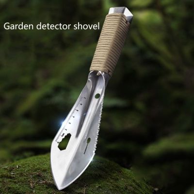 Portable Metal Detector Garden Digging Tool Digger Garden Shovel w Sheath Stainless Steel Garden Camping Outdoor