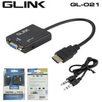 PRO+++ โปรโมชั่น Glink GL-021 สายแปลง HDMI TO VGA มีช่องต่อเสียง Converter Adapter With 3.5mm มีบริการจัดส่ง อะ แด ป เตอร์ อะแดปเตอร์ รถยนต์