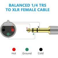 W12-89 TRS เป็น XLR 1/4สายไมโครโฟนป้องกันการรบกวน6.35มม. เป็น XLR สายลำโพงสำหรับระบบลำโพง Aksesori Mikrofon มืออาชีพ