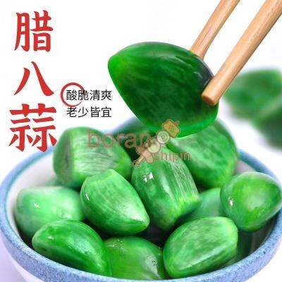 【boranshipin】正宗翡翠腊八蒜山东醋泡大蒜绿蒜糖蒜腌制下饭菜 200g Laba Garlic หยกแท้ Laba กระเทียม น้ำส้มสายชูซานตง กระเทียมดอง ลูกอมกระเทียมสีเขียว กระเทียมดอง อาหาร